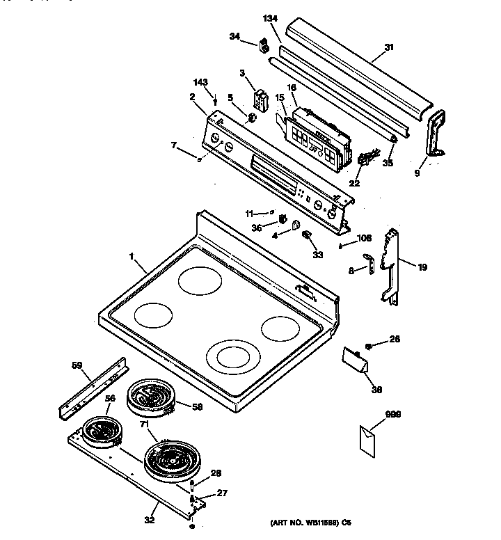 Control panel & cooktop