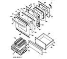 GE JB960BY3 door & drawer parts diagram