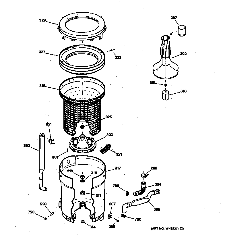 Tub, basket & agitator
