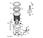 Hotpoint VWSR4100V1AA tub, basket & agitator diagram