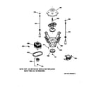 Hotpoint VWSR4100V1AA suspension, pump & drive components diagram