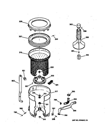 Tub, basket & agitator