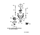 Hotpoint VVXR1040TAWB suspension, pump & drive components diagram