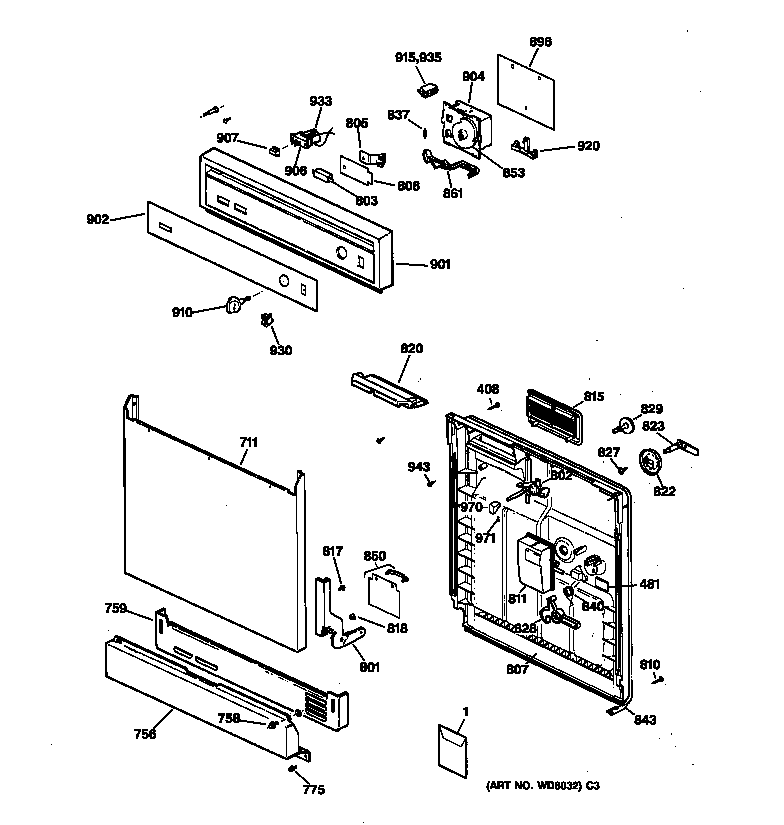 Escutcheon & door assembly