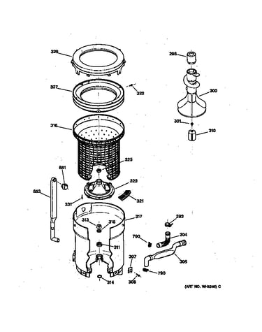 Tub, basket & agitator