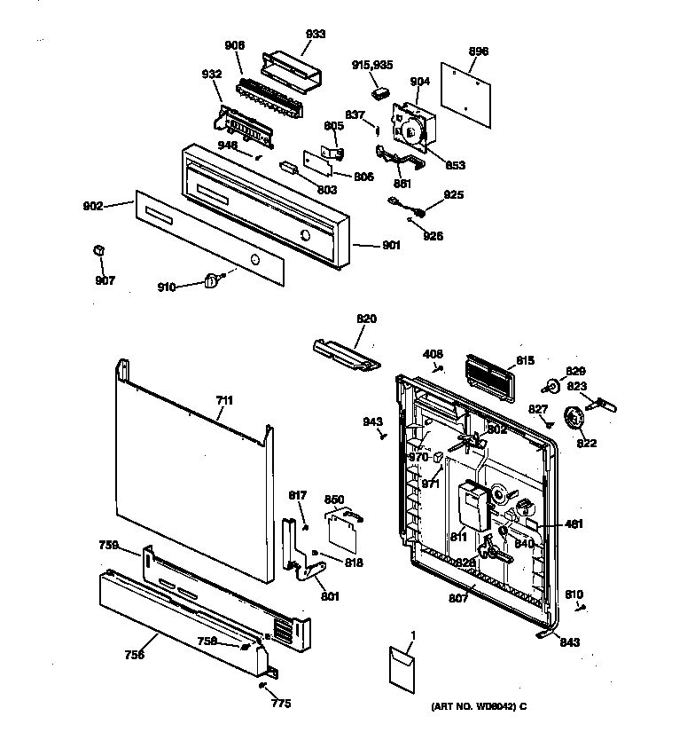 Escutcheon & door assembly