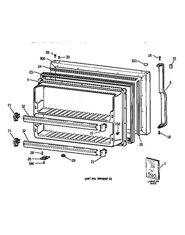 Freezer door