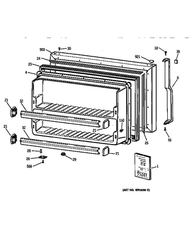 Freezer door