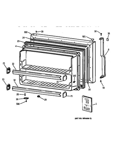 Freezer door
