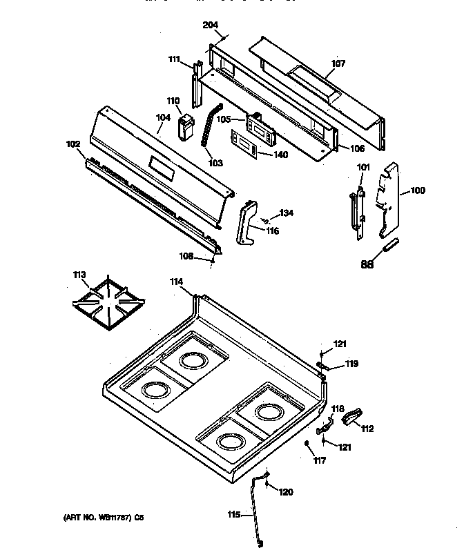 CONTROL PANEL & COOKTOP