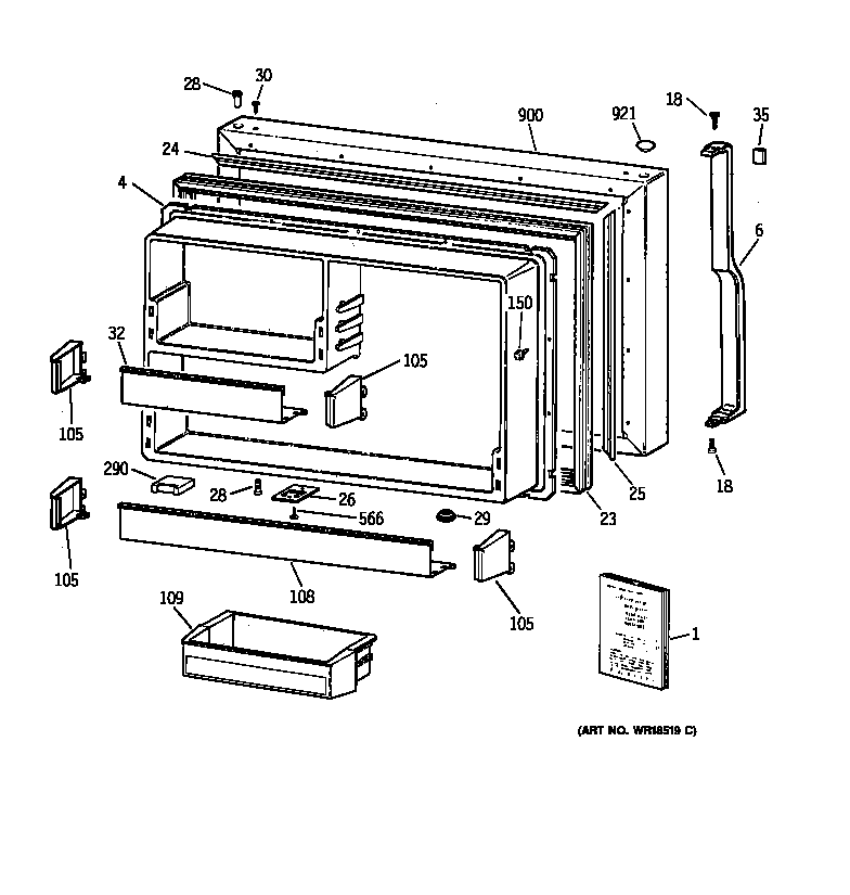 Freezer door