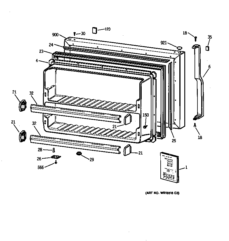 Freezer door