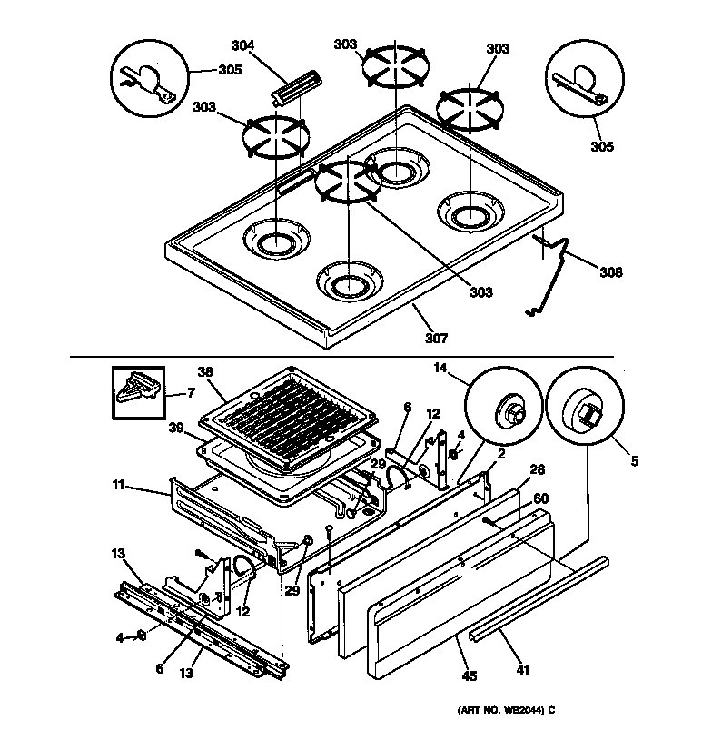Cooktop & drawer