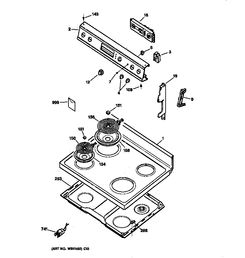 CONTROL PANEL & COOKTOP