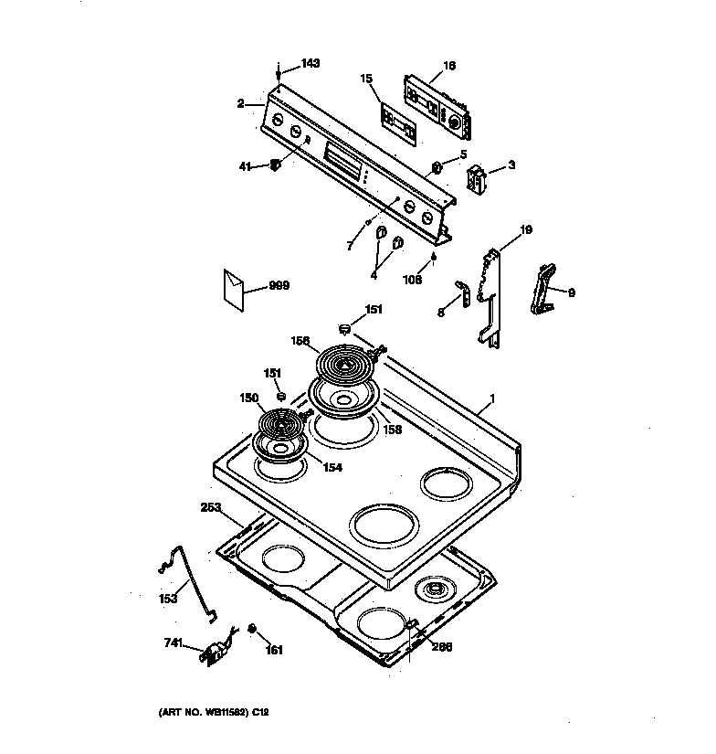 CONTROL PANEL & COOKTOP