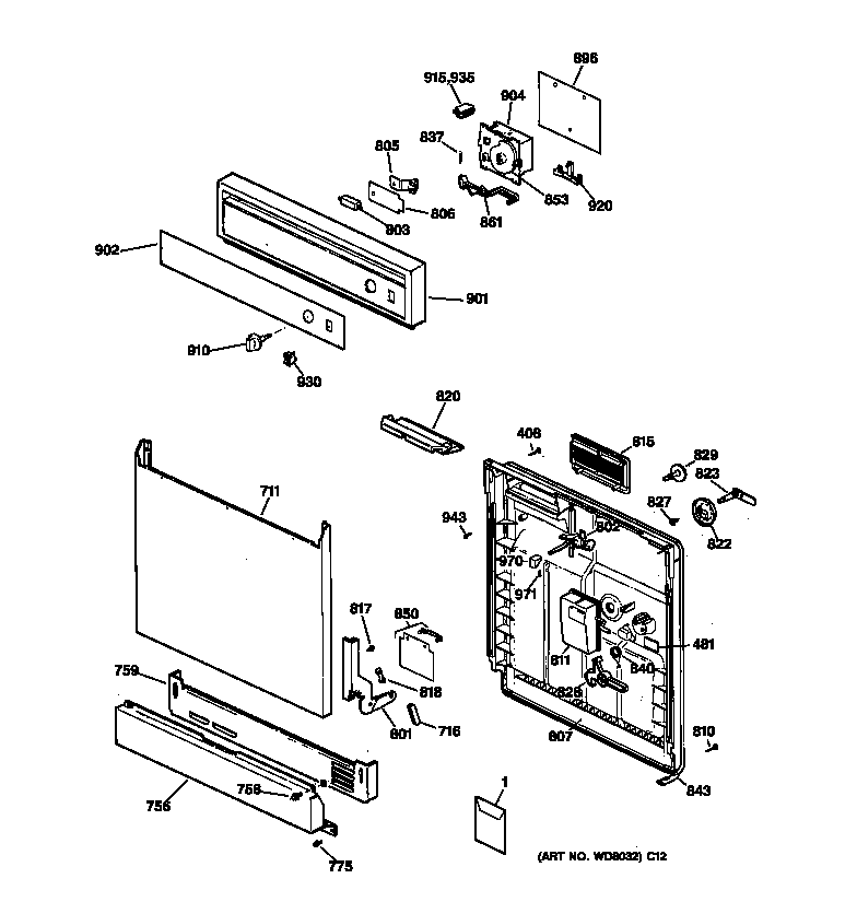 Escutcheon & door assembly