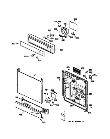 Escutcheon & door assembly