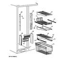 GE TPG24PFBAWW freezer shelves diagram