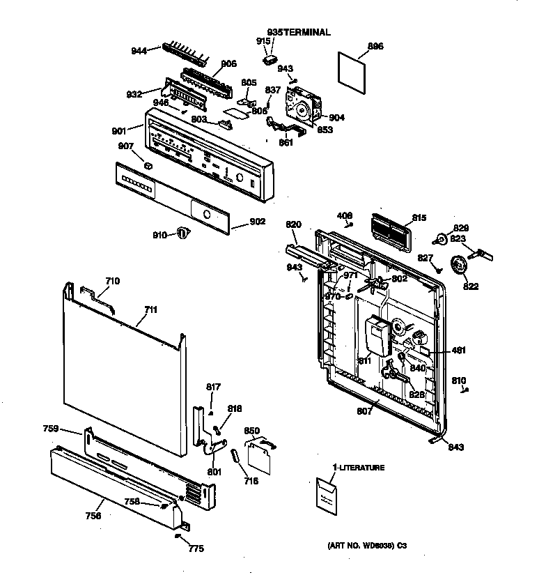 Escutcheon & door assembly