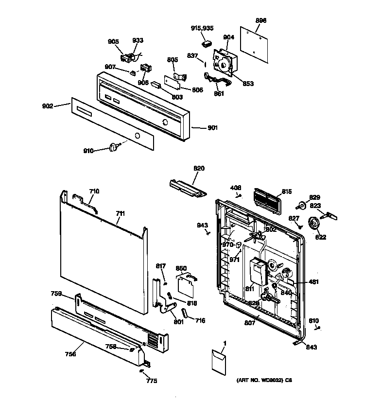 Escutcheon & door assembly