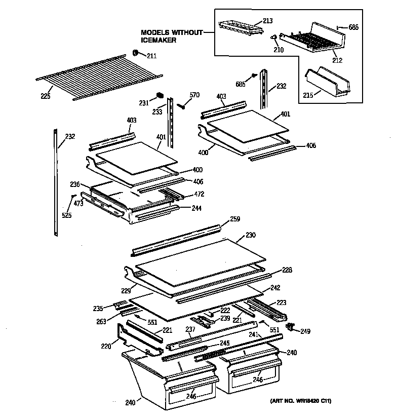 Shelf parts