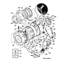 GE WSXH208V0WW tub & motor diagram