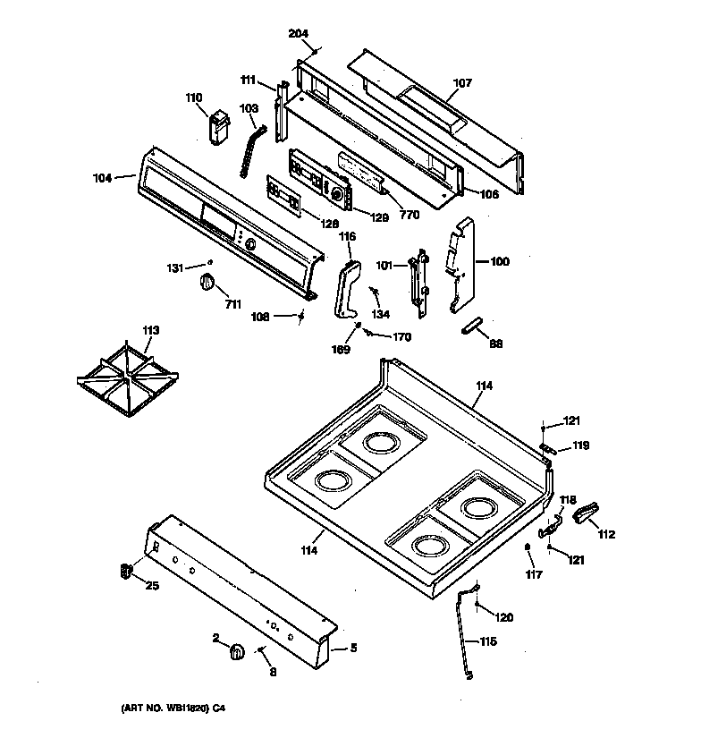 Control panel & cooktop