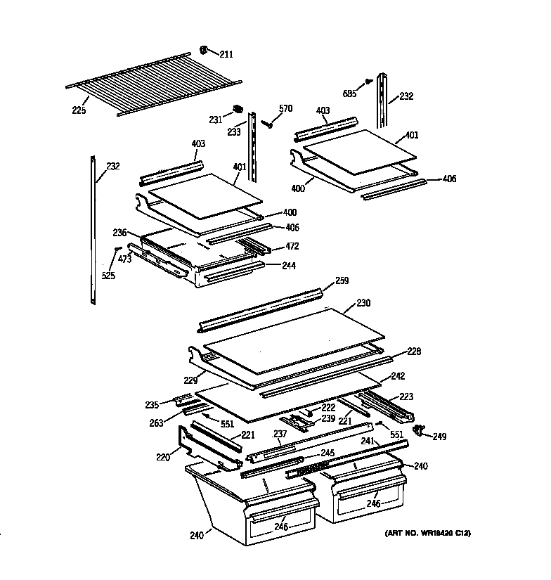 Shelf parts