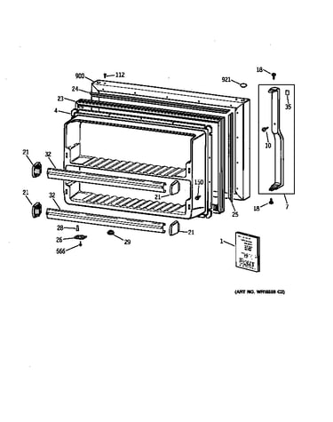 Freezer door