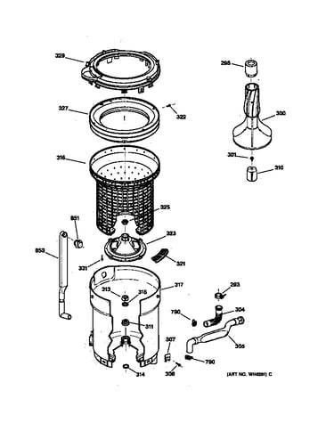 Tub, basket & agitator