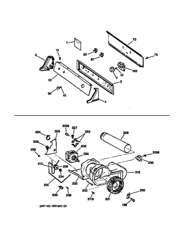 Backsplash, blower & drive assembly