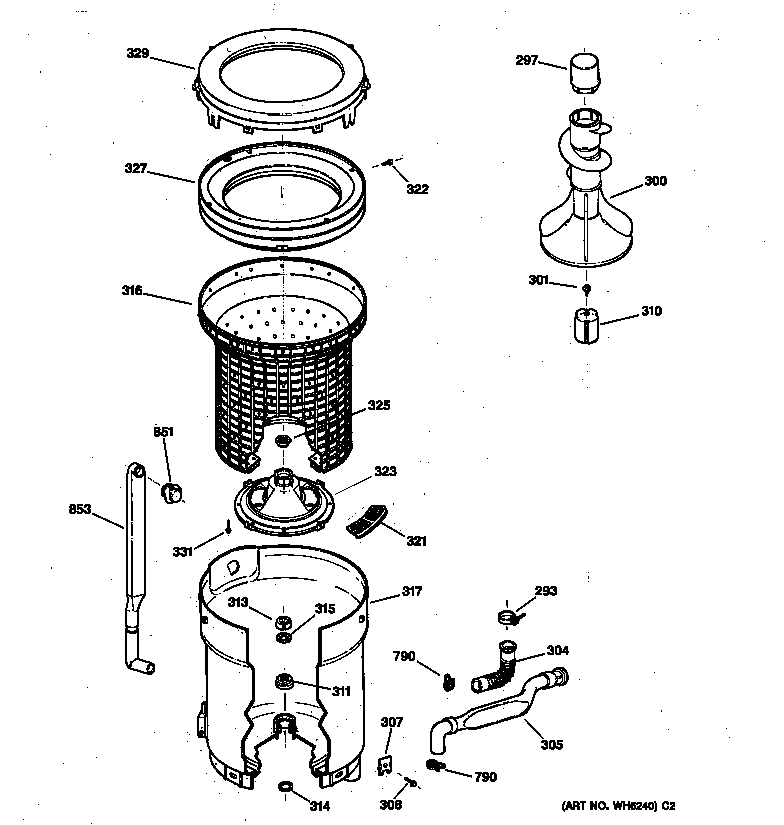 Tub, basket & agitator