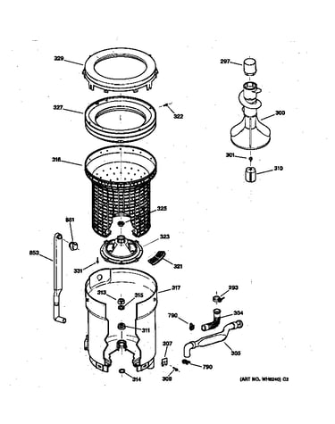 Tub, basket & agitator