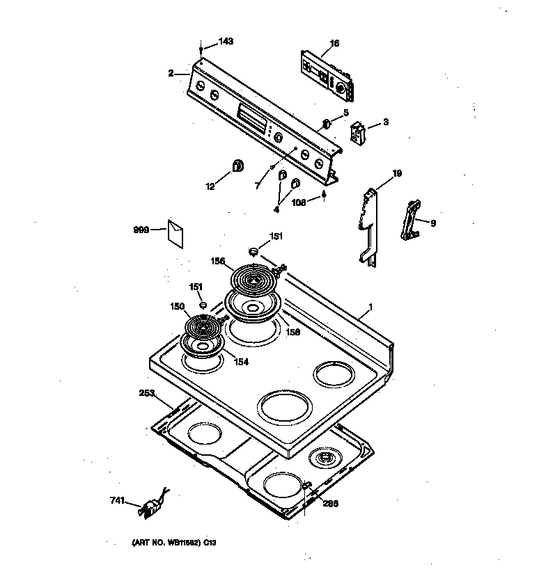 CONTROL PANEL & COOKTOP