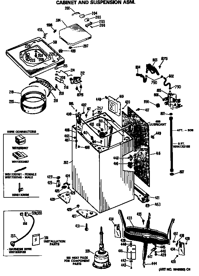 Cabinet and suspension asm