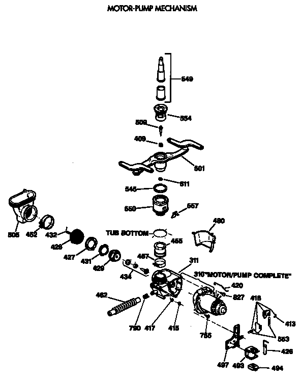 Motor-pump mechanism