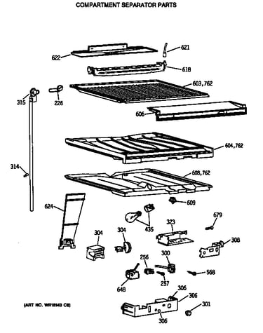 Compartment separator parts