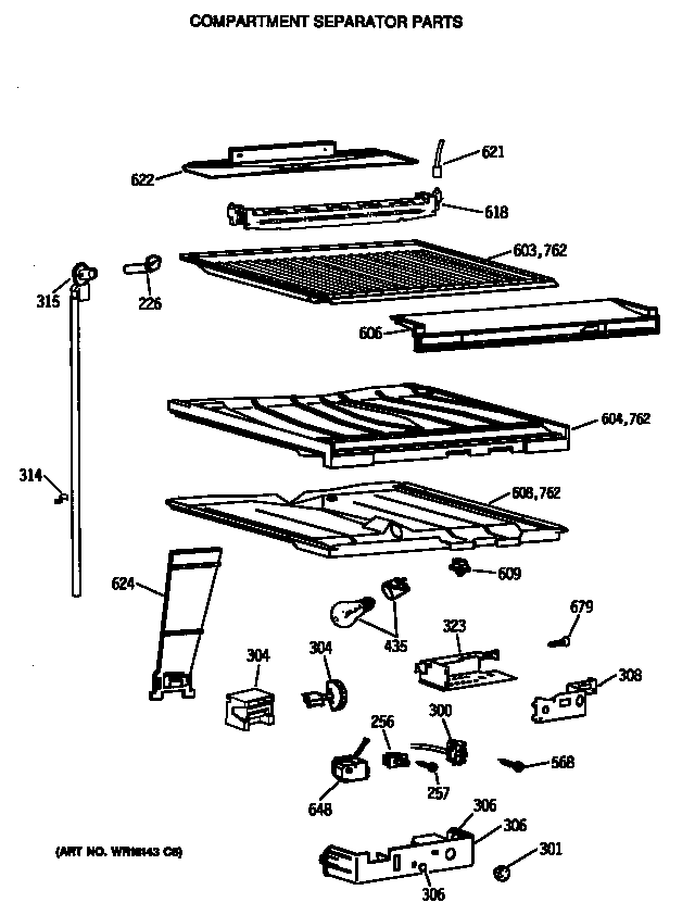 Compartment separator parts
