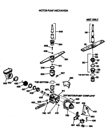 Motor-pump mechanism 400t only