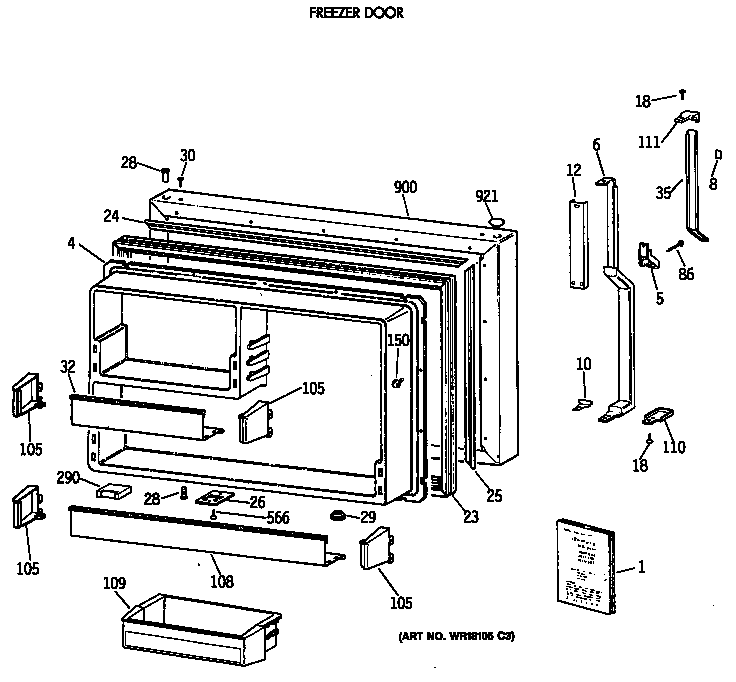 FREEZER DOOR