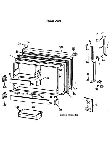 Freezer door