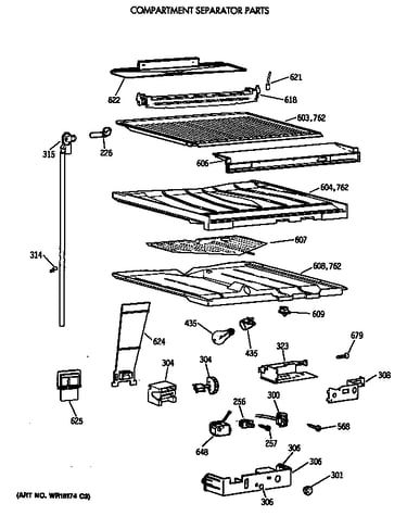 Compartment separator parts