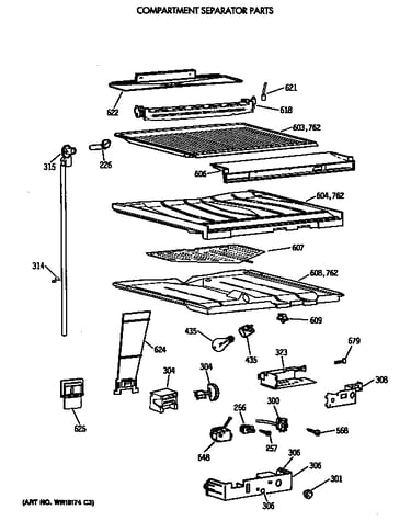 Compartment separator parts