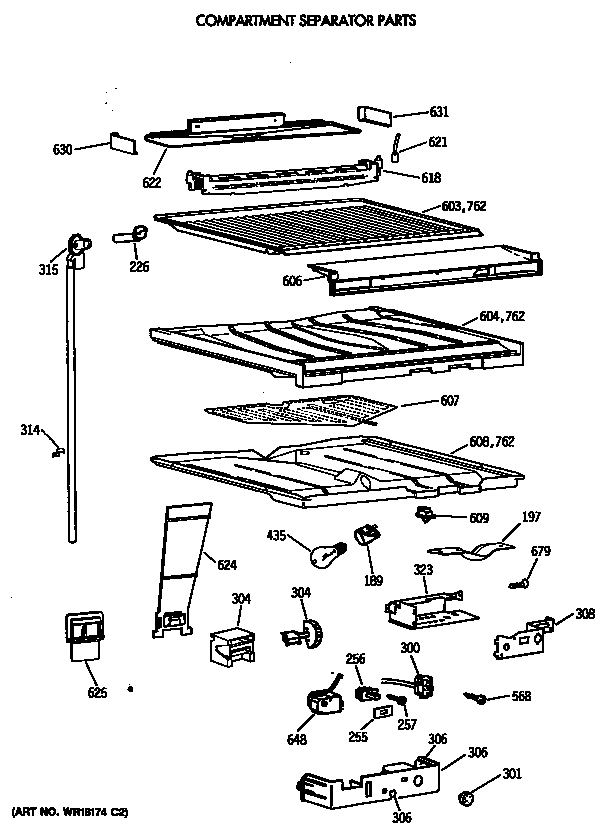 Compartment separator parts
