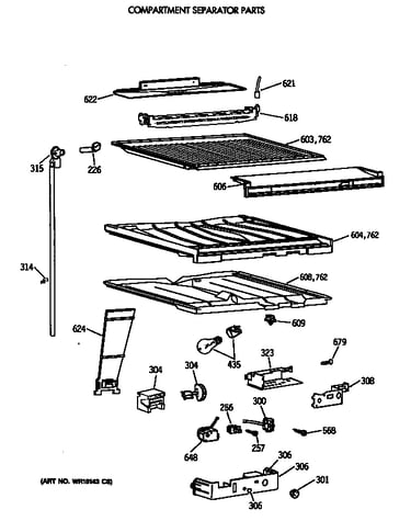 Compartment separator parts