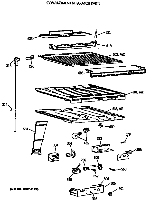 Compartment separator parts