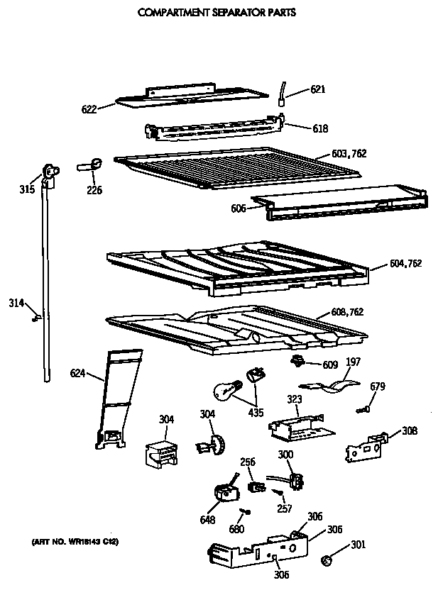 Compartment separator parts
