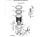 GE WCSR2070T3AA tub, basket & agitator diagram