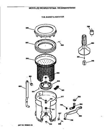 Tub, basket & agitator