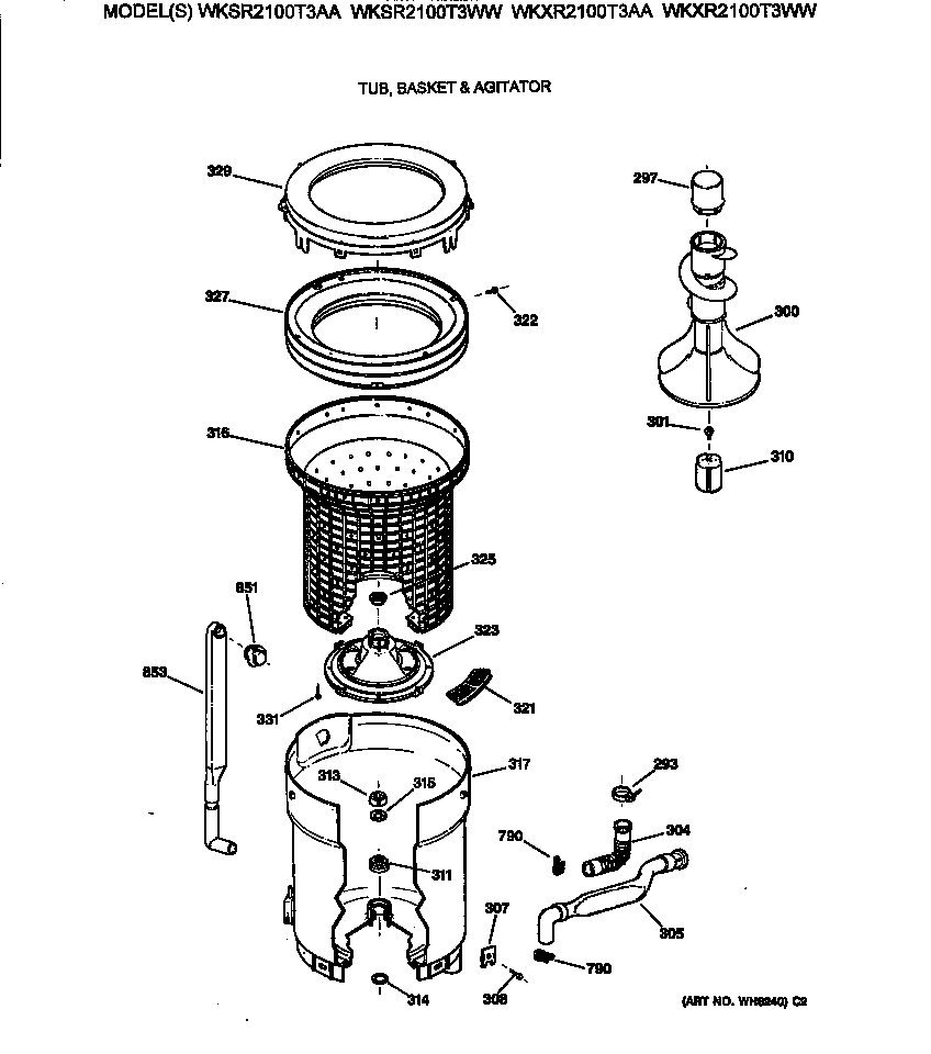 Tub, basket & agitator